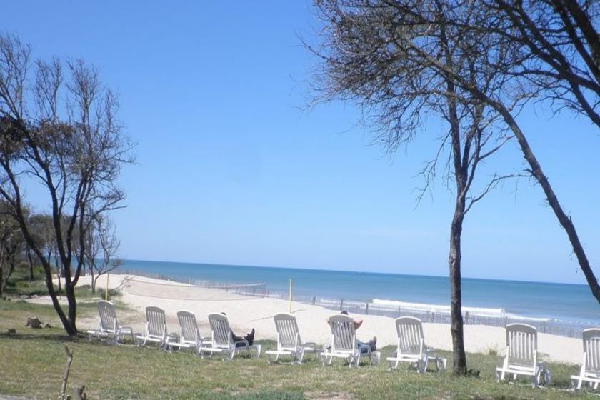 Un VVF au bord de la plage de sable