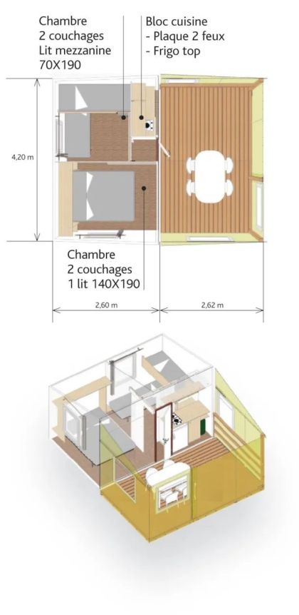 Mobil-Home toile Tithome sans sanitaire 4 personnes