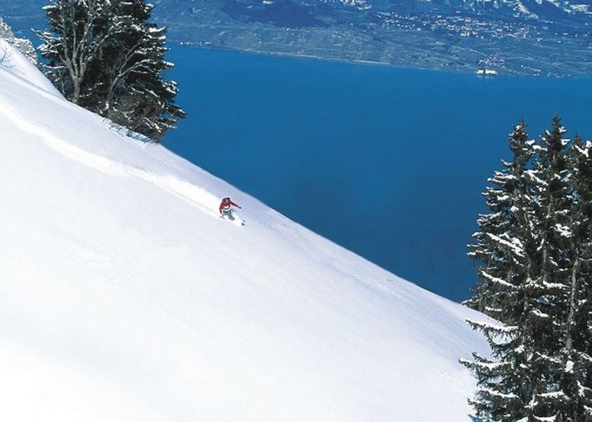 Evian, entre neige et lac